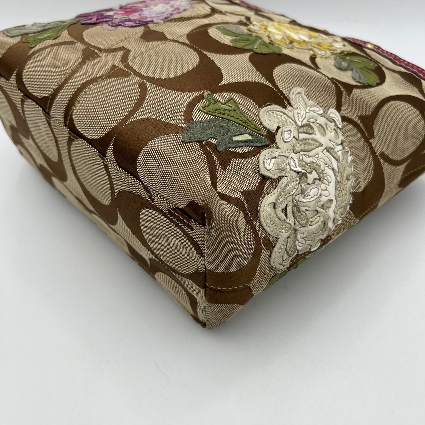 Coach Limited Edition C Signature Floral Applique Tote