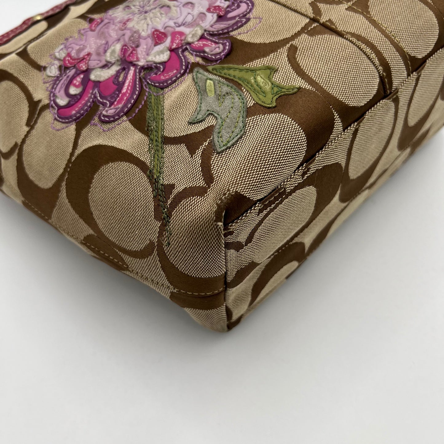 Coach Limited Edition C Signature Floral Applique Tote