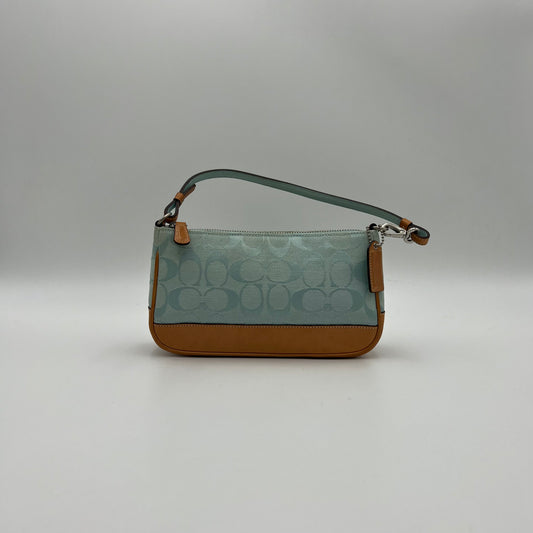 Coach Light Blue Signature and Leather Demi Pochette
