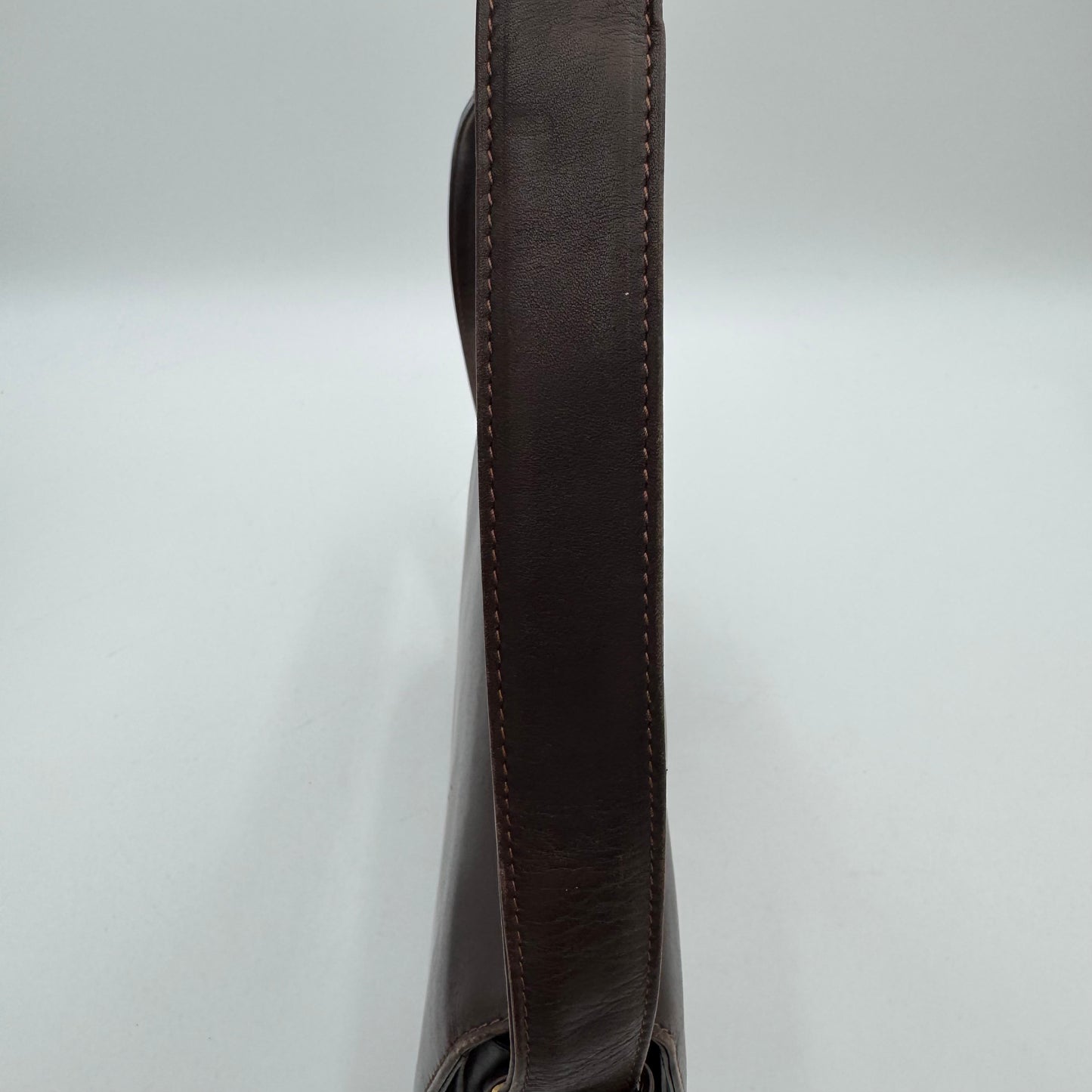 Celine Paris Dark Brown Leather Classic Horse Carriage Box Shoulder Bag