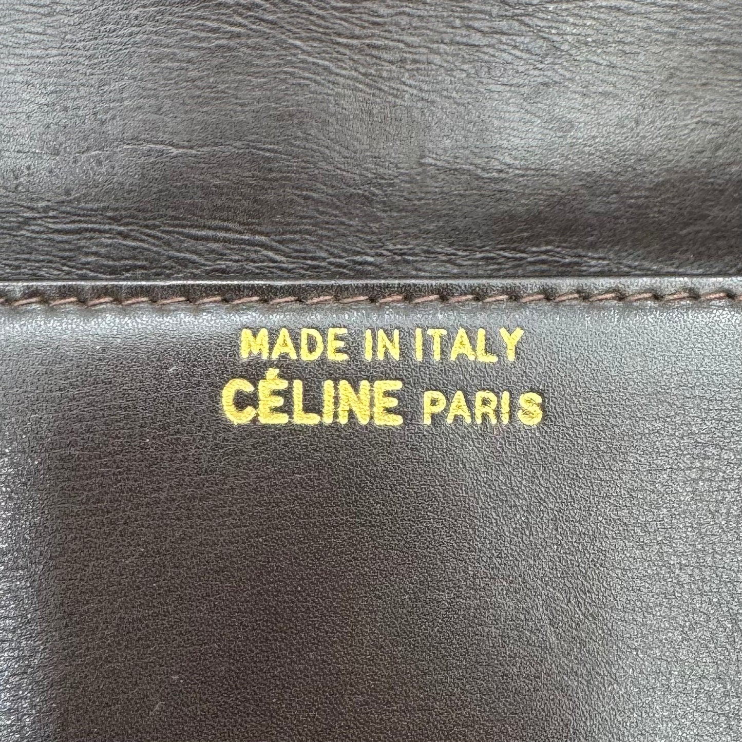 Celine Paris Dark Brown Leather Classic Horse Carriage Box Shoulder Bag