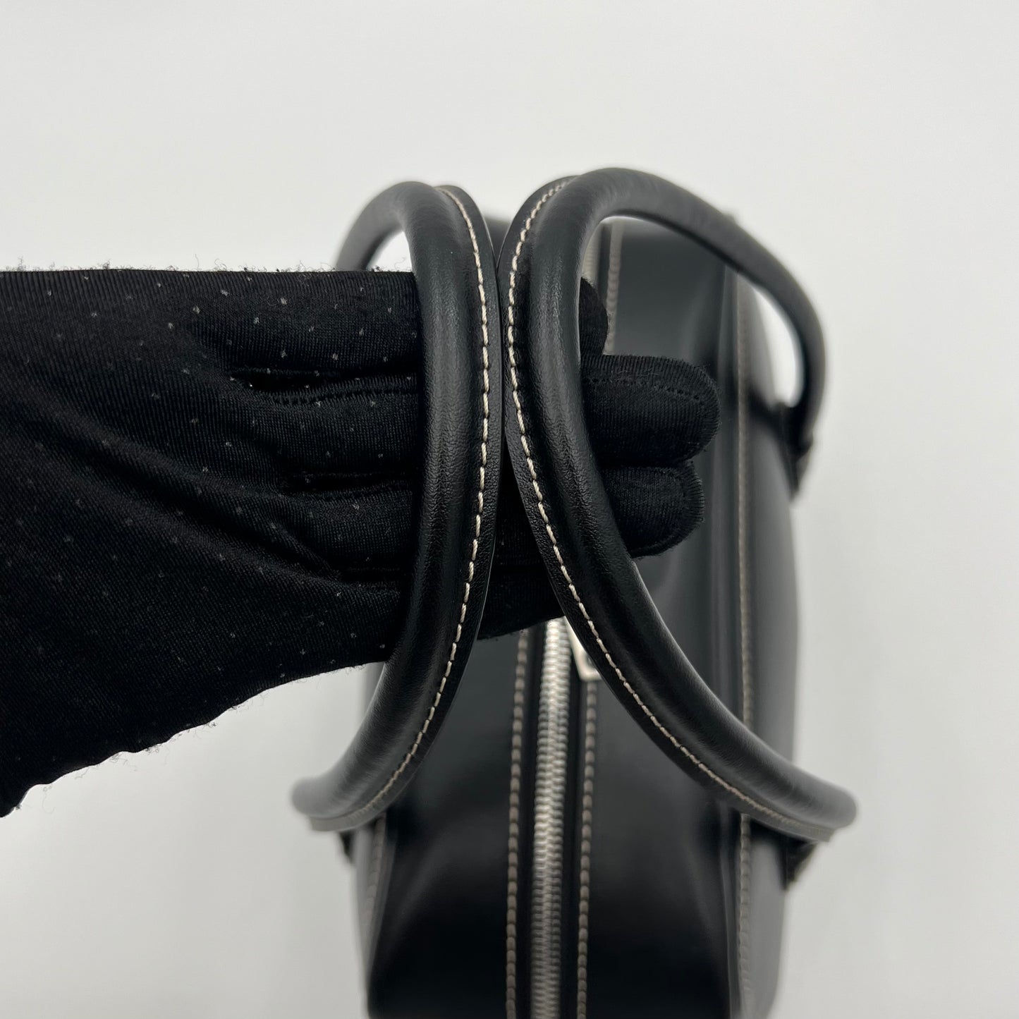 Marge Sherwood Black Leather Soft Boston Bag