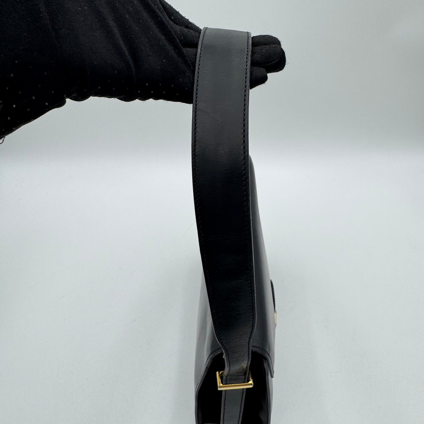 Celine Paris Black Leather Triomphe Box Bag