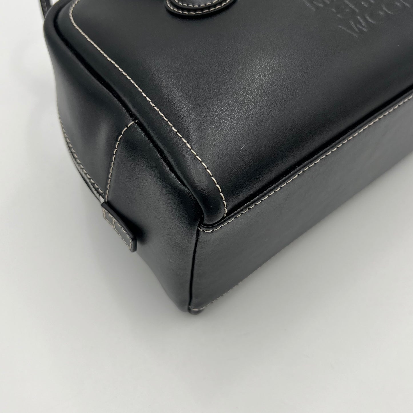 Marge Sherwood Black Leather Soft Boston Bag