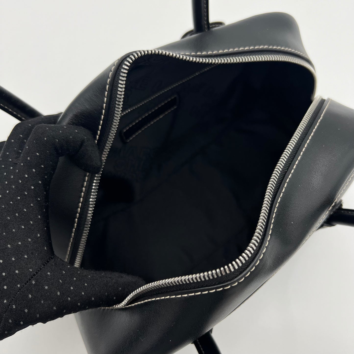 Marge Sherwood Black Leather Soft Boston Bag