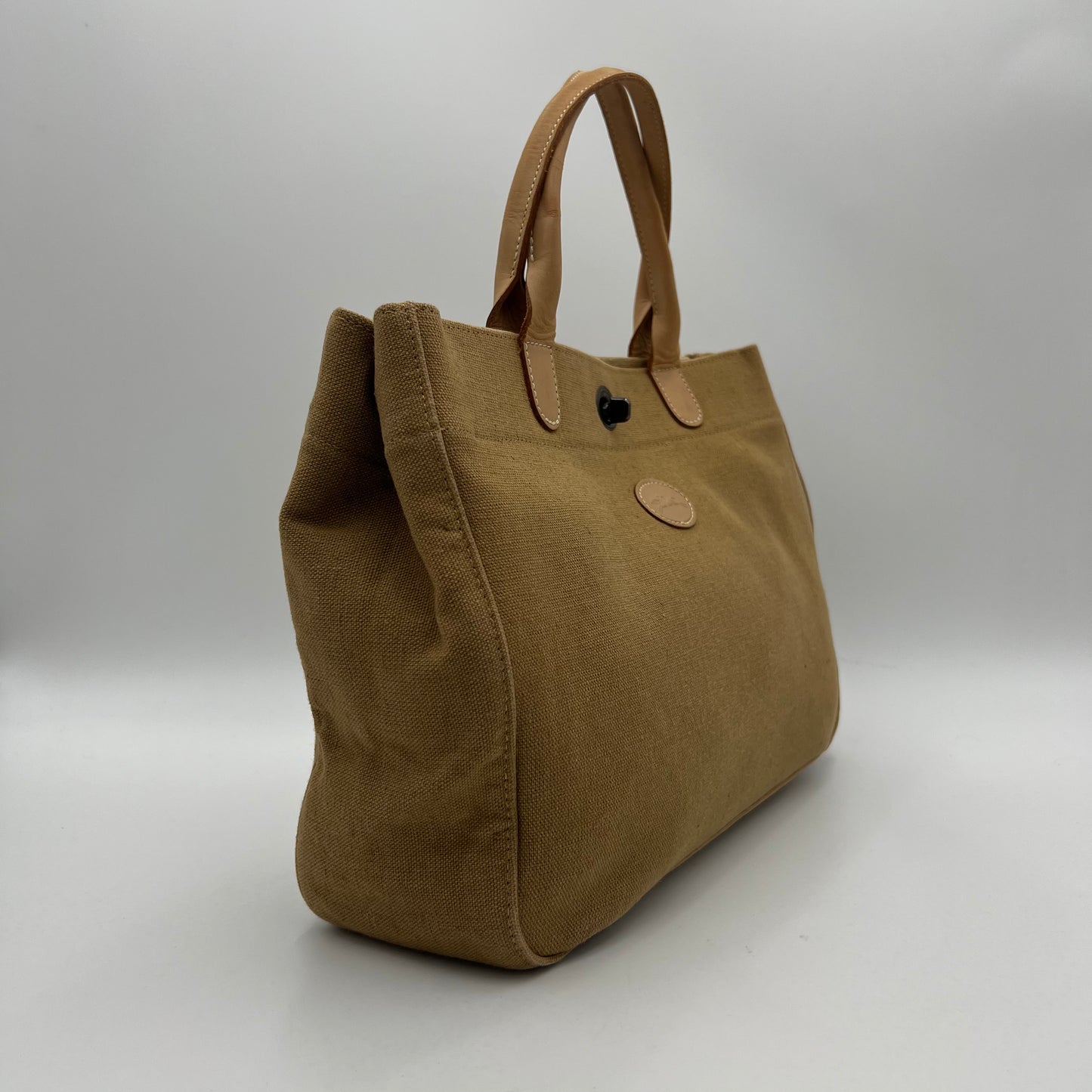Longchamp ANA Beige Canvas Tote