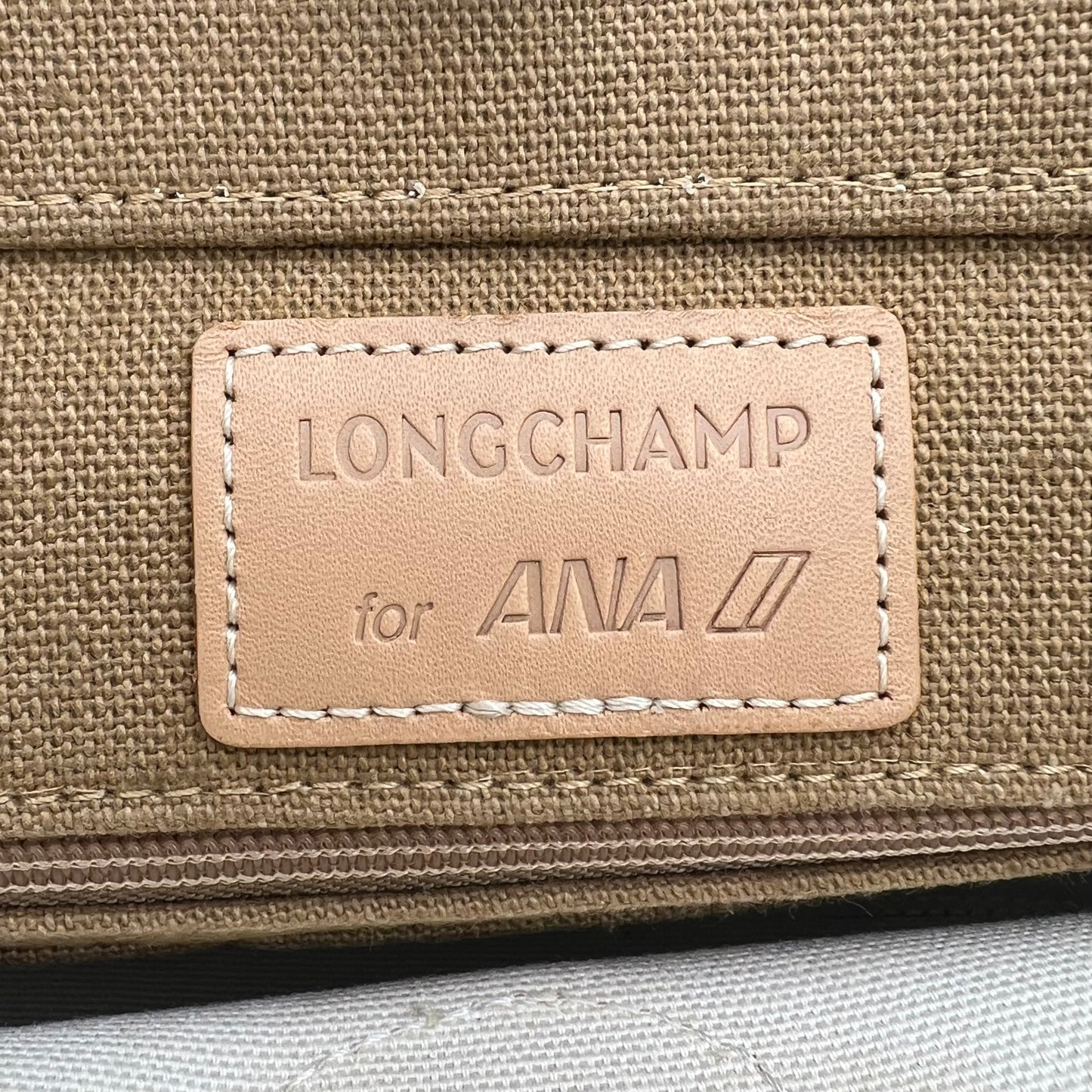Longchamp ANA Beige Canvas Tote
