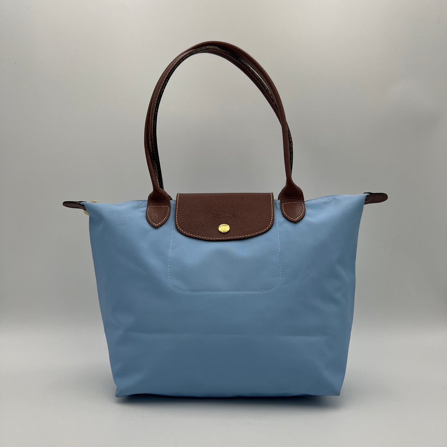 Longchamp Light Blue Long Handle Le Pliage Tote