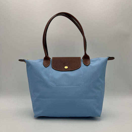 Longchamp Light Blue Long Handle Le Pliage Tote