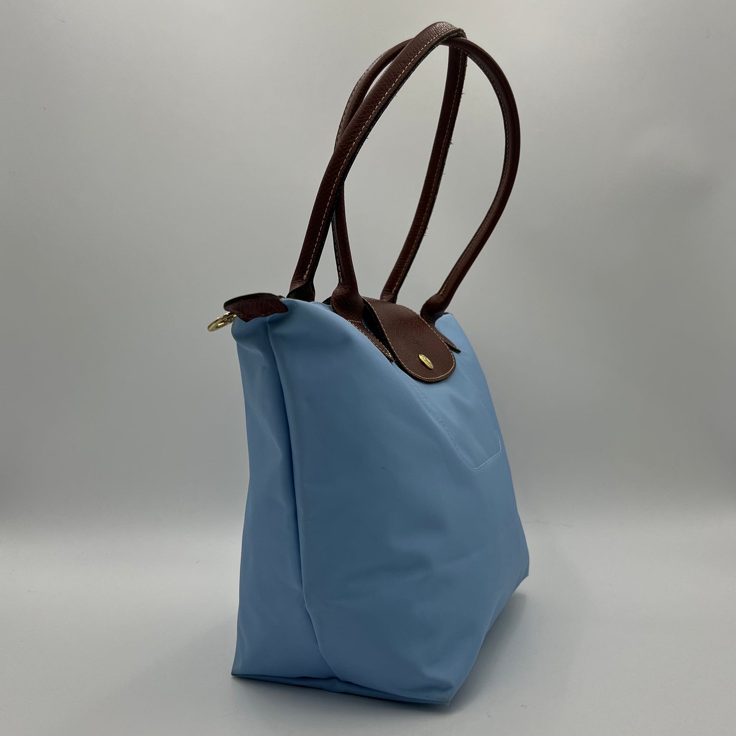 Longchamp Light Blue Long Handle Le Pliage Tote