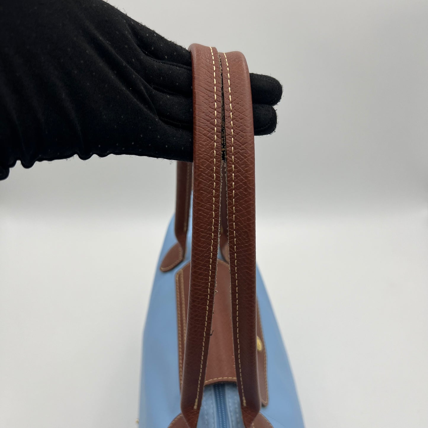 Longchamp Light Blue Long Handle Le Pliage Tote