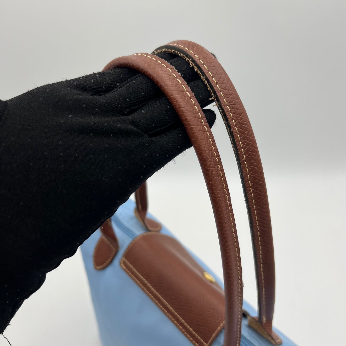 Longchamp Light Blue Long Handle Le Pliage Tote