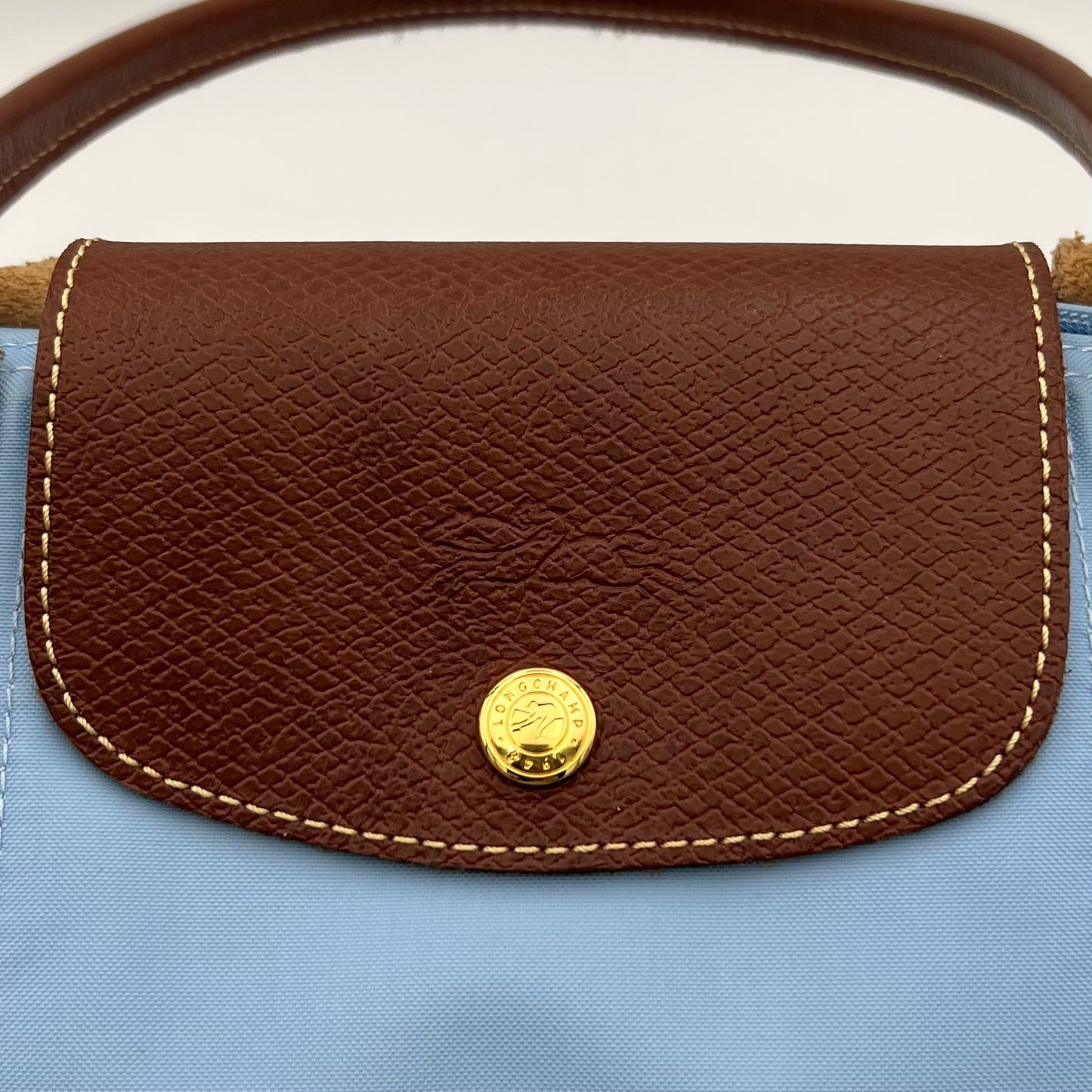 Longchamp Light Blue Long Handle Le Pliage Tote