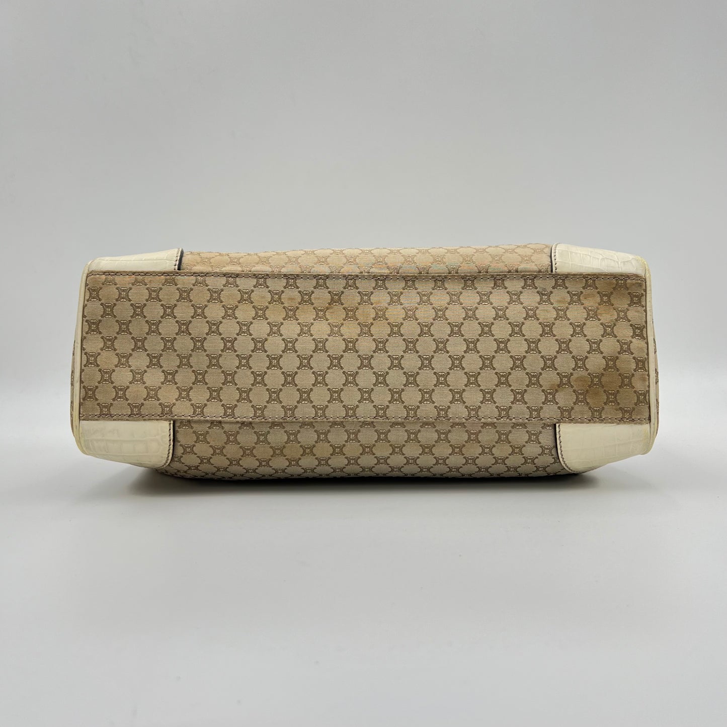 Celine Paris Beige Macadam Canvas Handbag