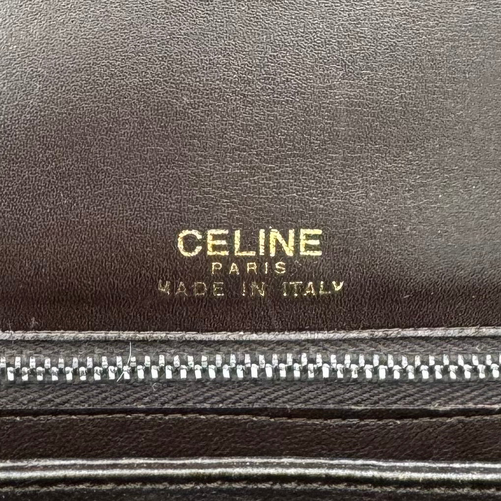 Celine Paris Dark Brown Leather Horsebit Box Bag GHW