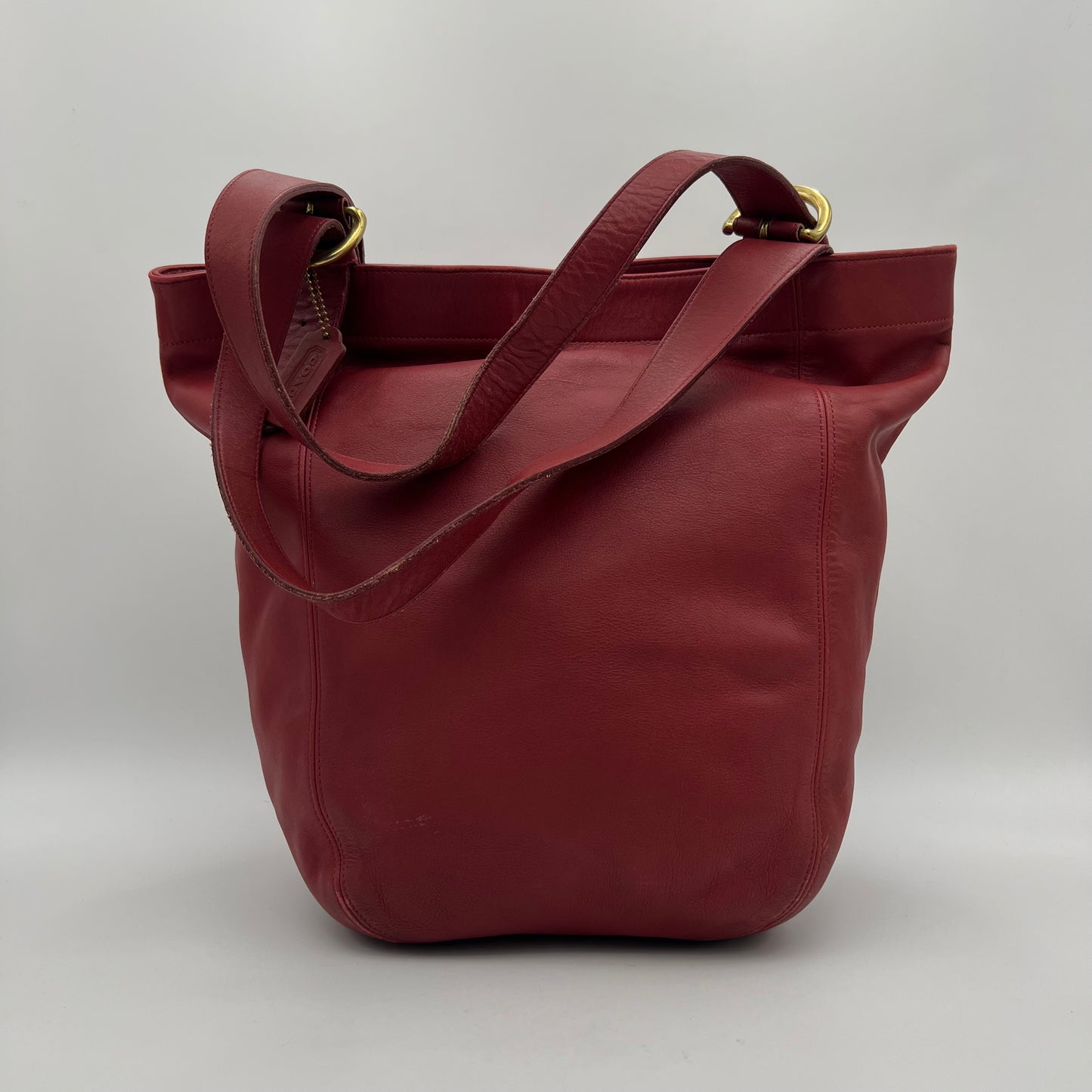 Coach Cherry Red Leather Soho XL Duffle Tote