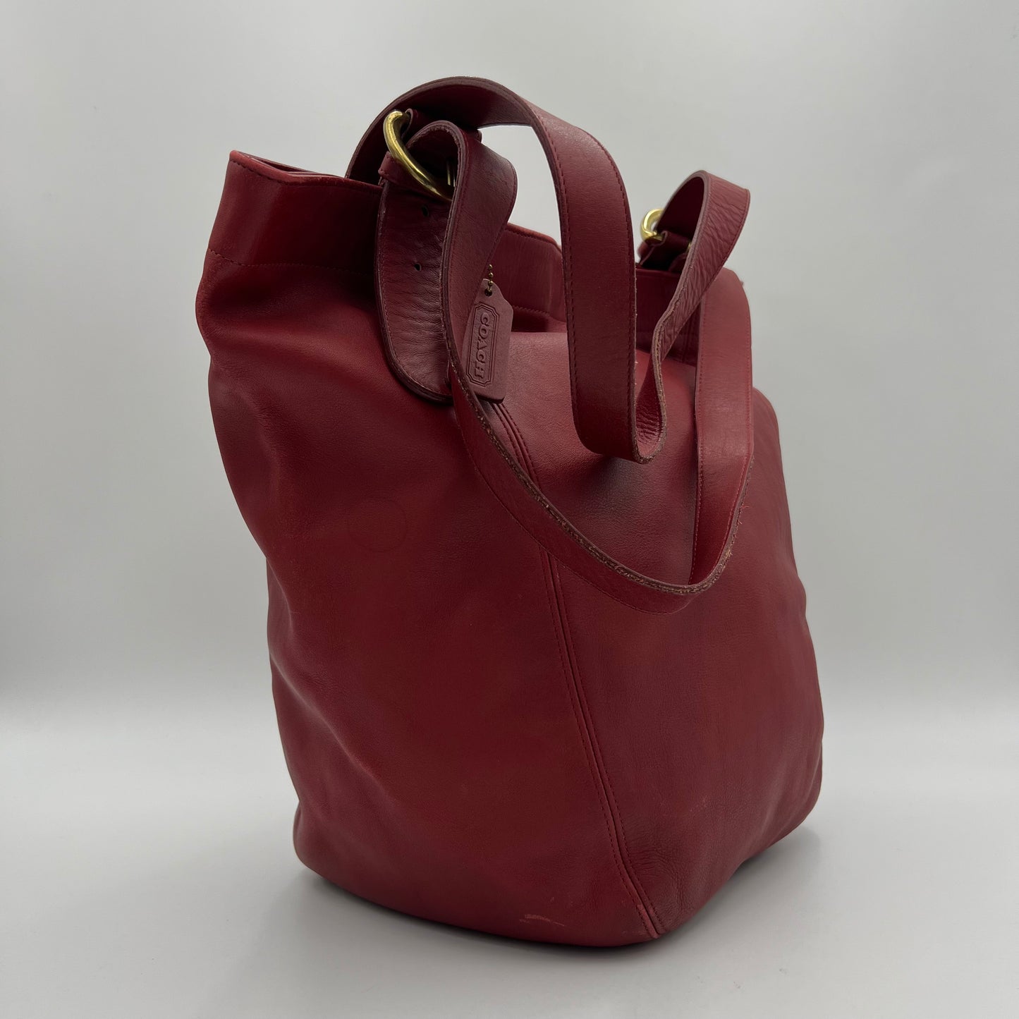 Coach Cherry Red Leather Soho XL Duffle Tote