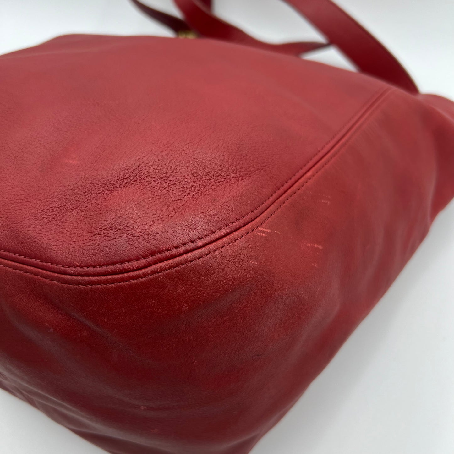 Coach Cherry Red Leather Soho XL Duffle Tote