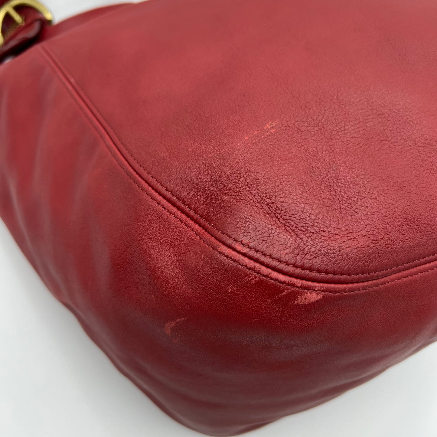 Coach Cherry Red Leather Soho XL Duffle Tote