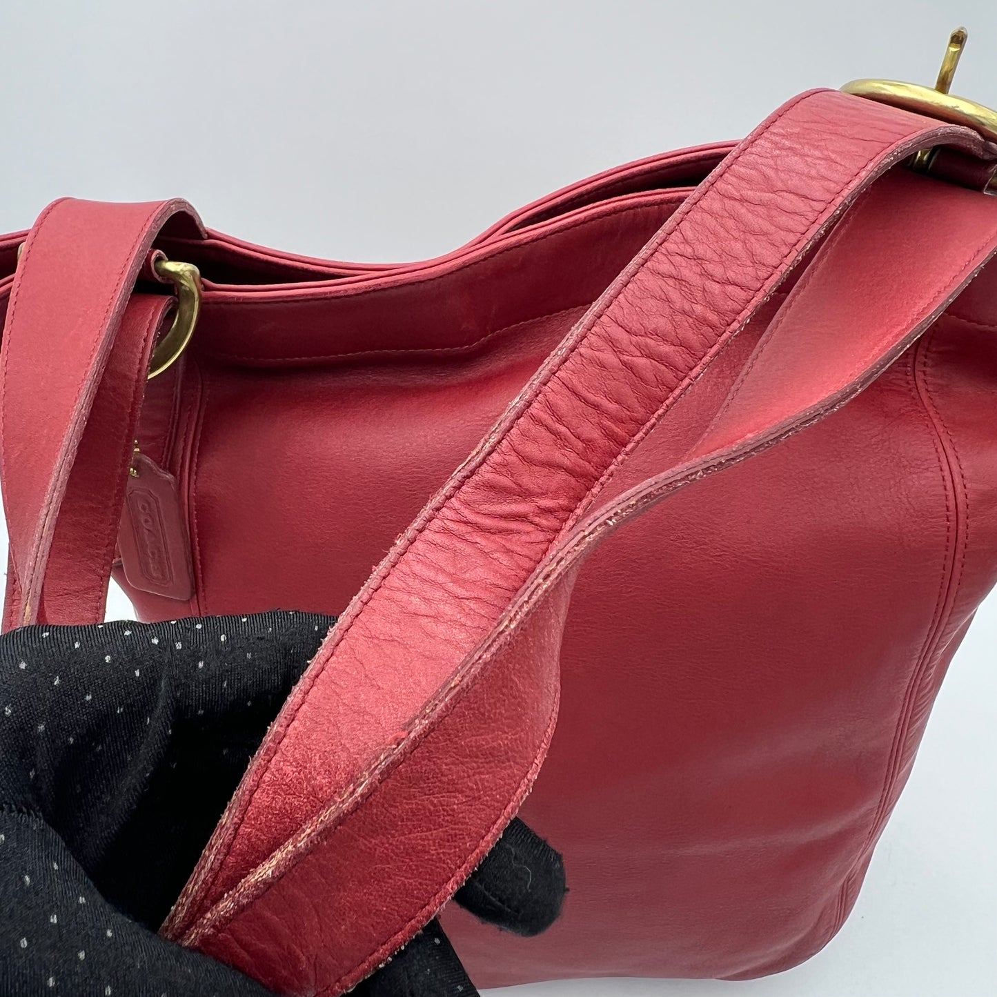 Coach Cherry Red Leather Soho XL Duffle Tote