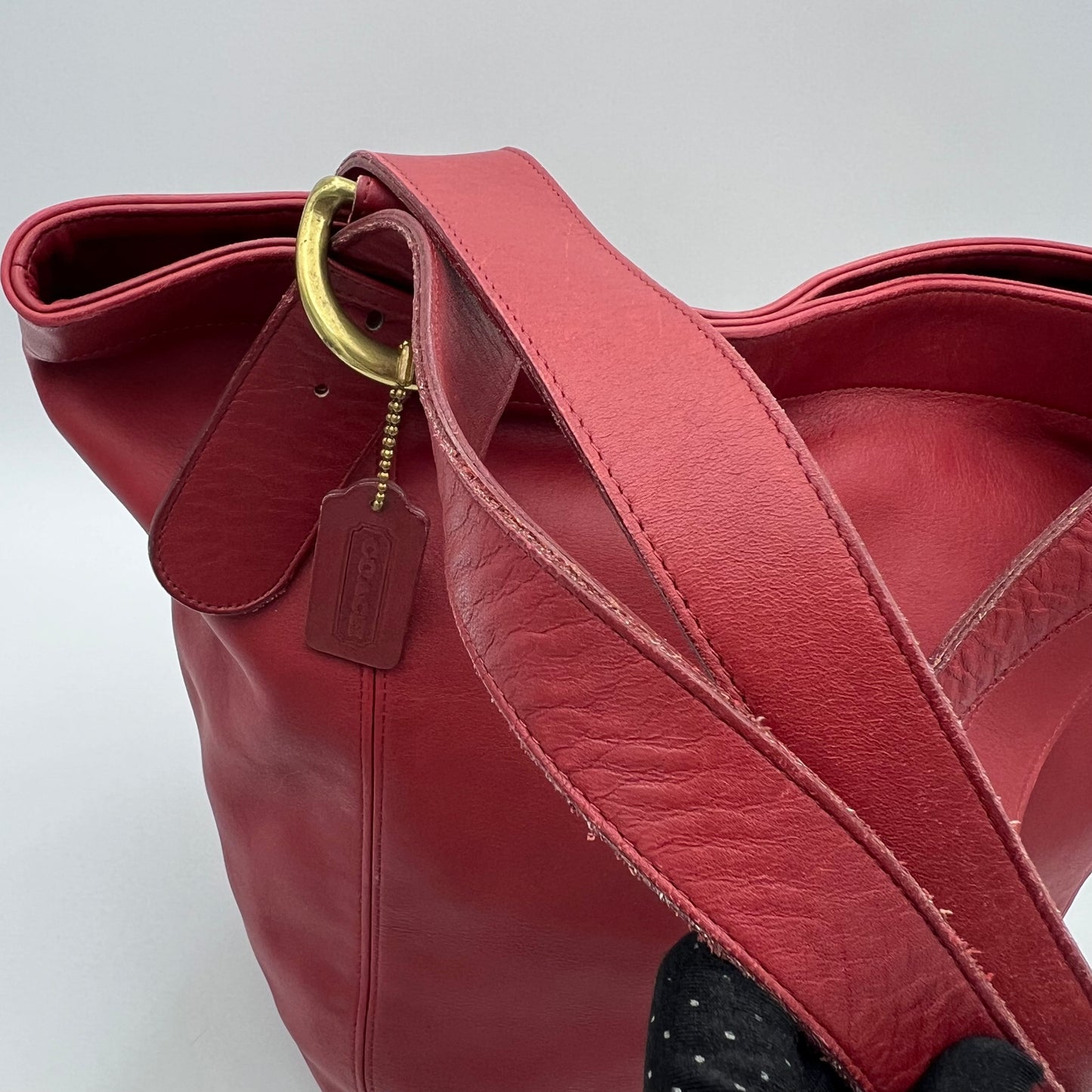 Coach Cherry Red Leather Soho XL Duffle Tote