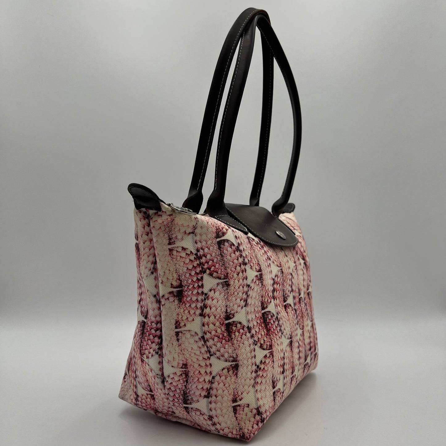 Longchamp Printed Canvas and Leather Surf and the City Le Pliage Tote