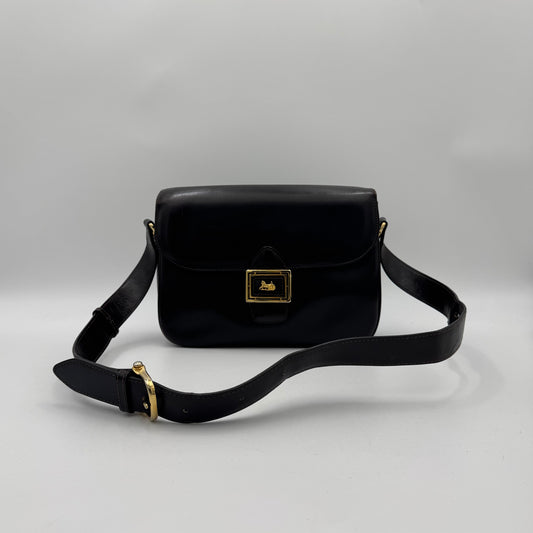 Celine Paris Dark Brown Leather Horse Carriage Box Shoulder Bag