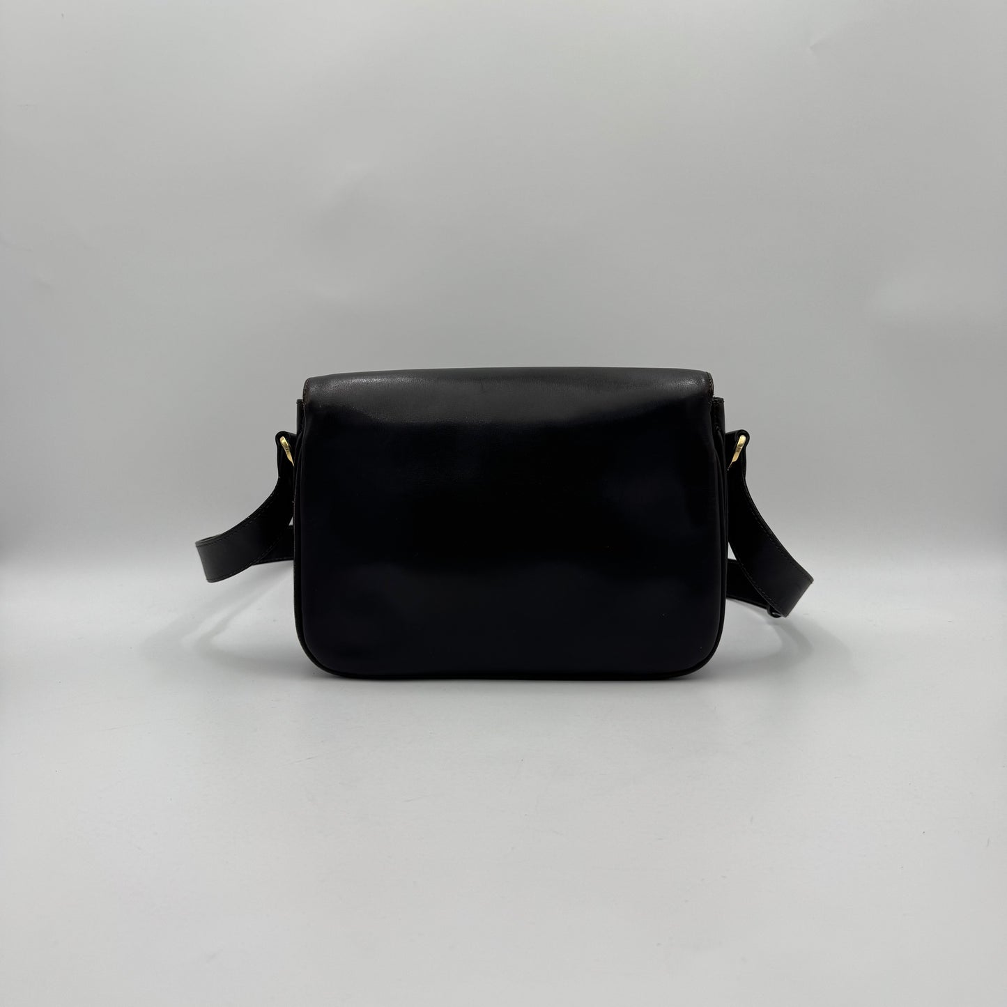 Celine Paris Dark Brown Leather Horse Carriage Box Shoulder Bag