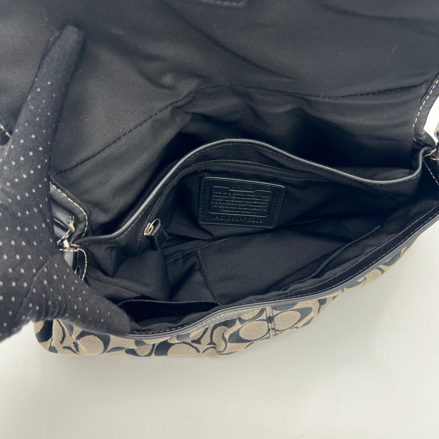 Coach Black C Signature and Leather Soho Flap Shoulder Bag