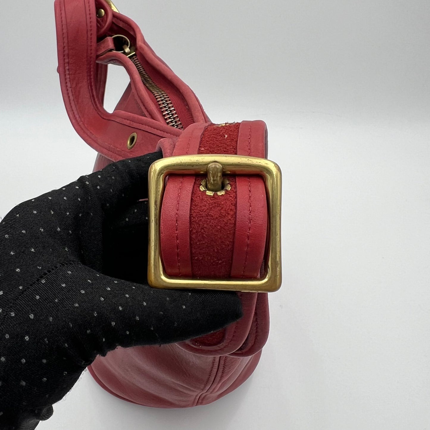 Coach Cherry Red Leather Duffle Sac