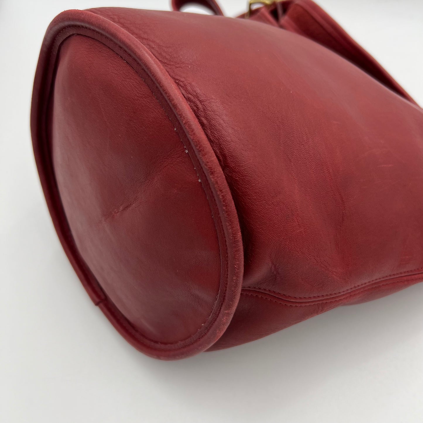 Coach Cherry Red Leather Duffle Sac