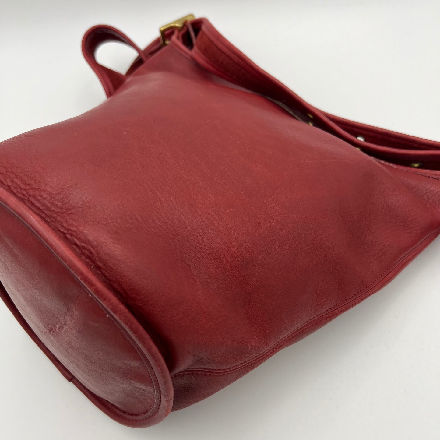 Coach Cherry Red Leather Duffle Sac