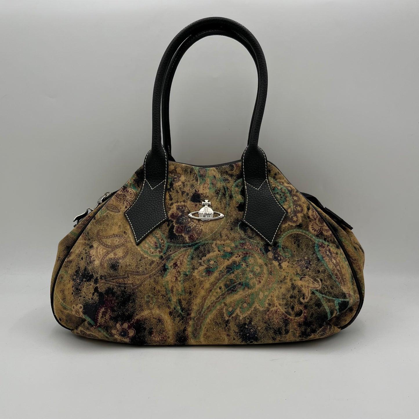 Vivienne Westwood Abstract Yasmin Cloth and Leather Handbag