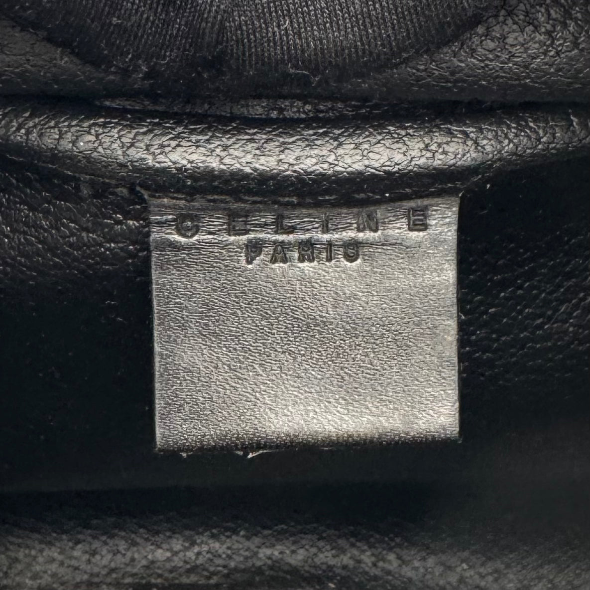 Celine Paris Black Macadam Blason Top Handle Vanity Crossbody