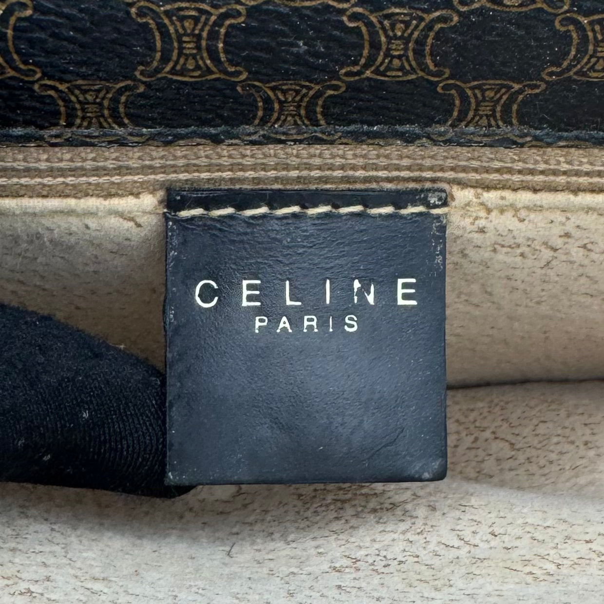 Celine Paris Black Macadam Horse Carriage Box Crossbody
