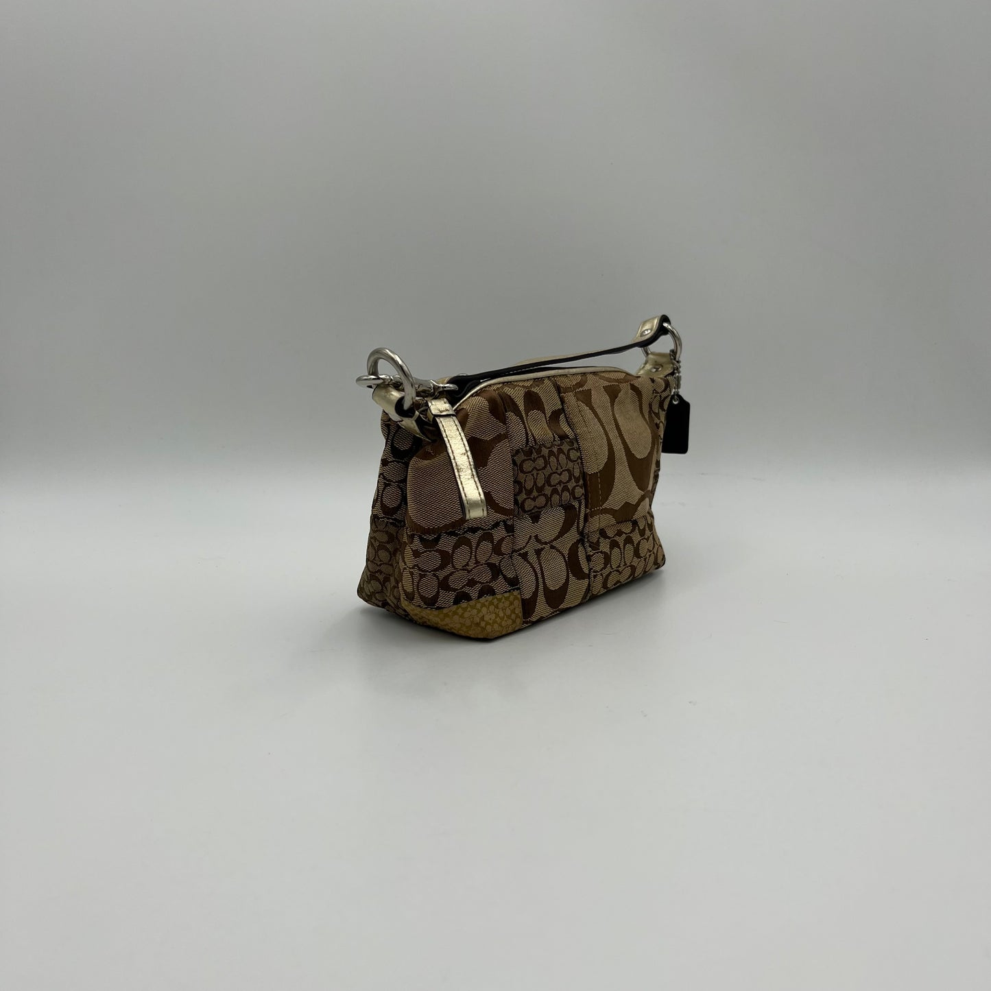 Coach C Signature Canvas Patchwork Pochette Handbag
