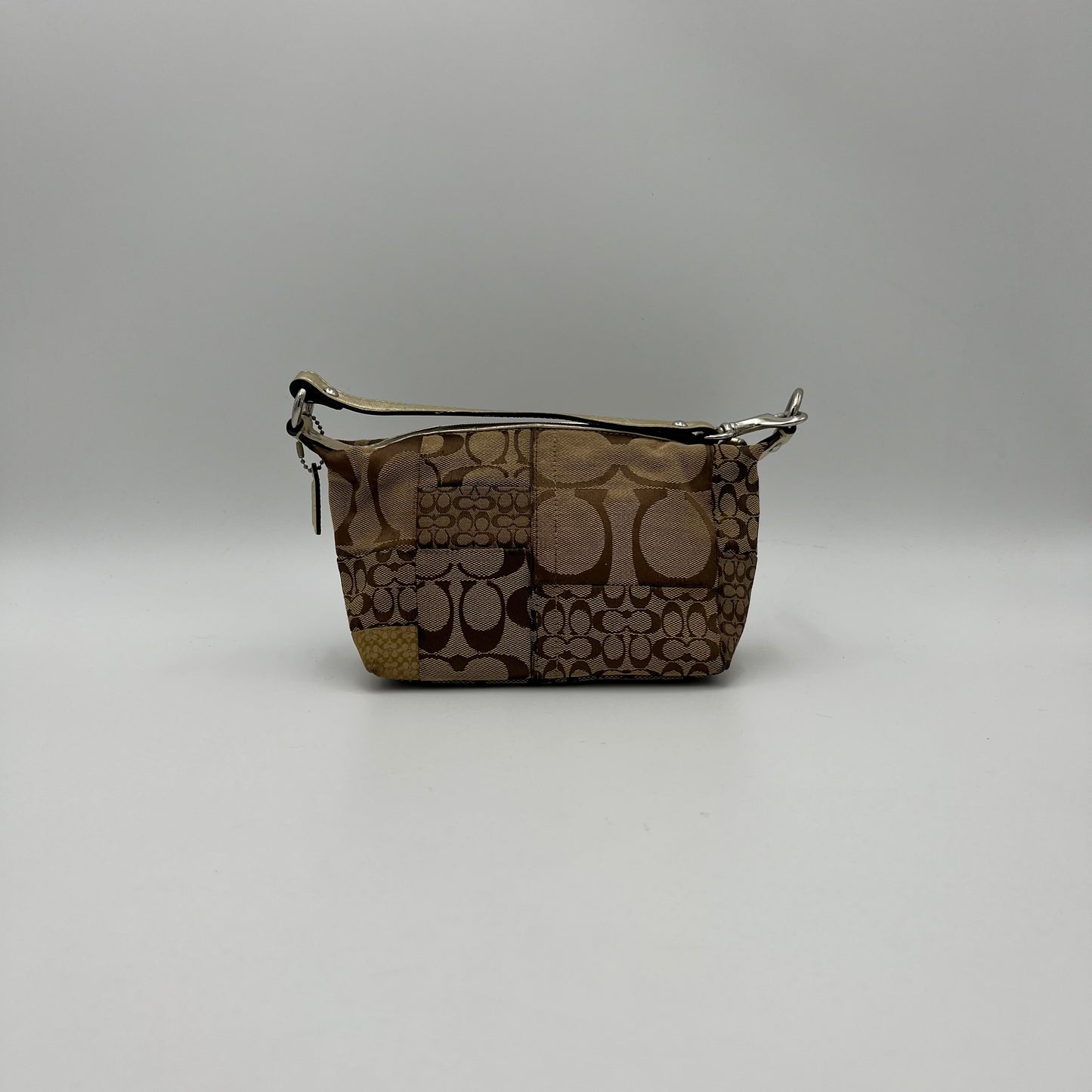 Coach C Signature Canvas Patchwork Pochette Handbag