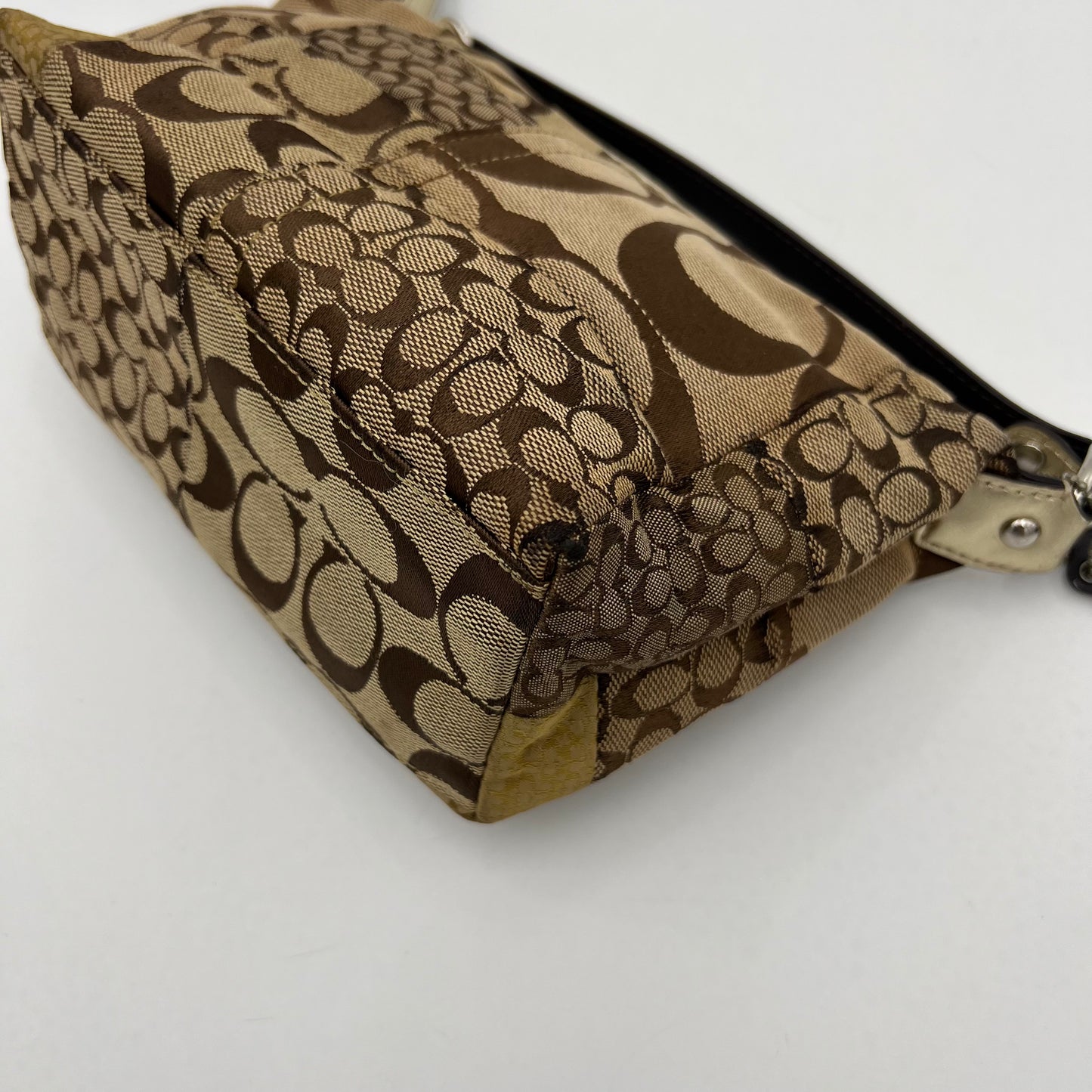 Coach C Signature Canvas Patchwork Pochette Handbag