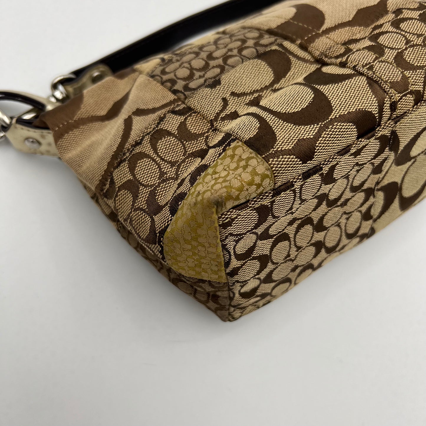 Coach C Signature Canvas Patchwork Pochette Handbag