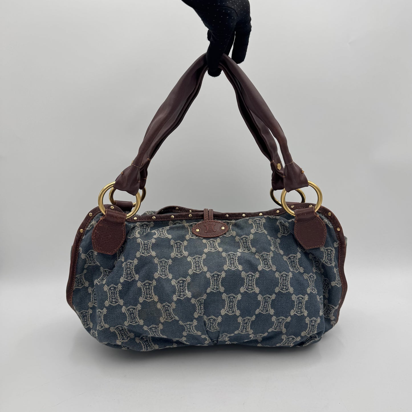 Celine Paris Denim Macadam Bittersweet Hobo Shoulder Bag