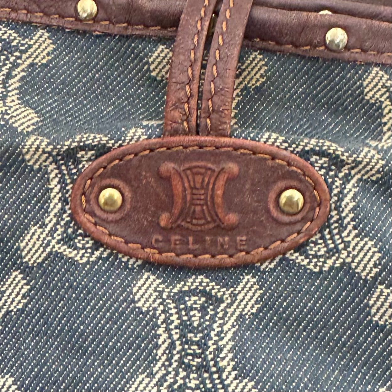 Celine Paris Denim Macadam Bittersweet Hobo Shoulder Bag