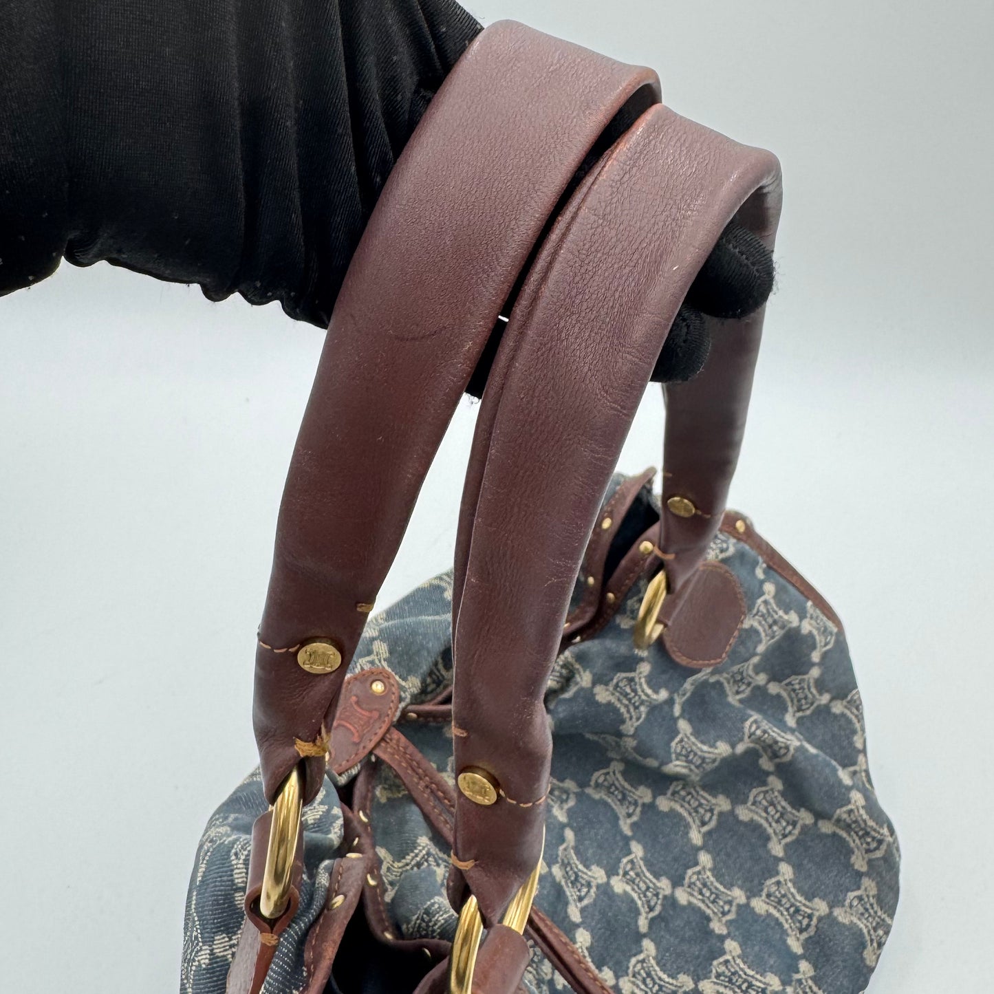 Celine Paris Denim Macadam Bittersweet Hobo Shoulder Bag