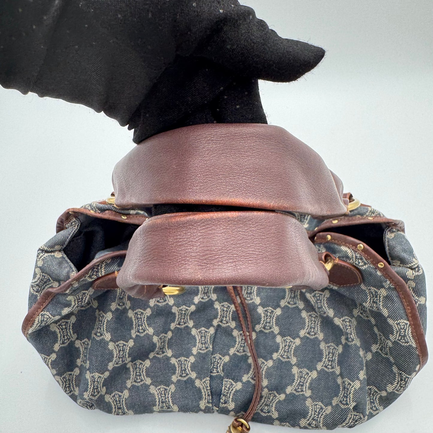 Celine Paris Denim Macadam Bittersweet Hobo Shoulder Bag