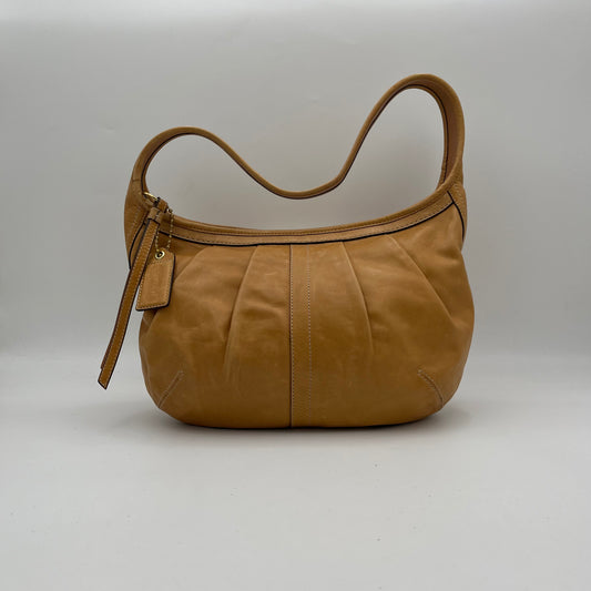 Coach Brown Leather Pleated Ergo Hobo Bag