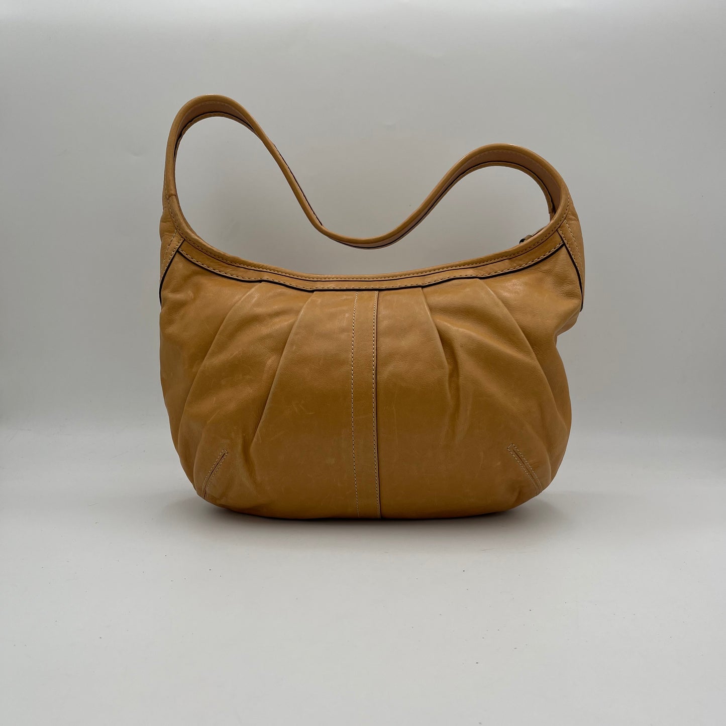 Coach Brown Leather Pleated Ergo Hobo Bag