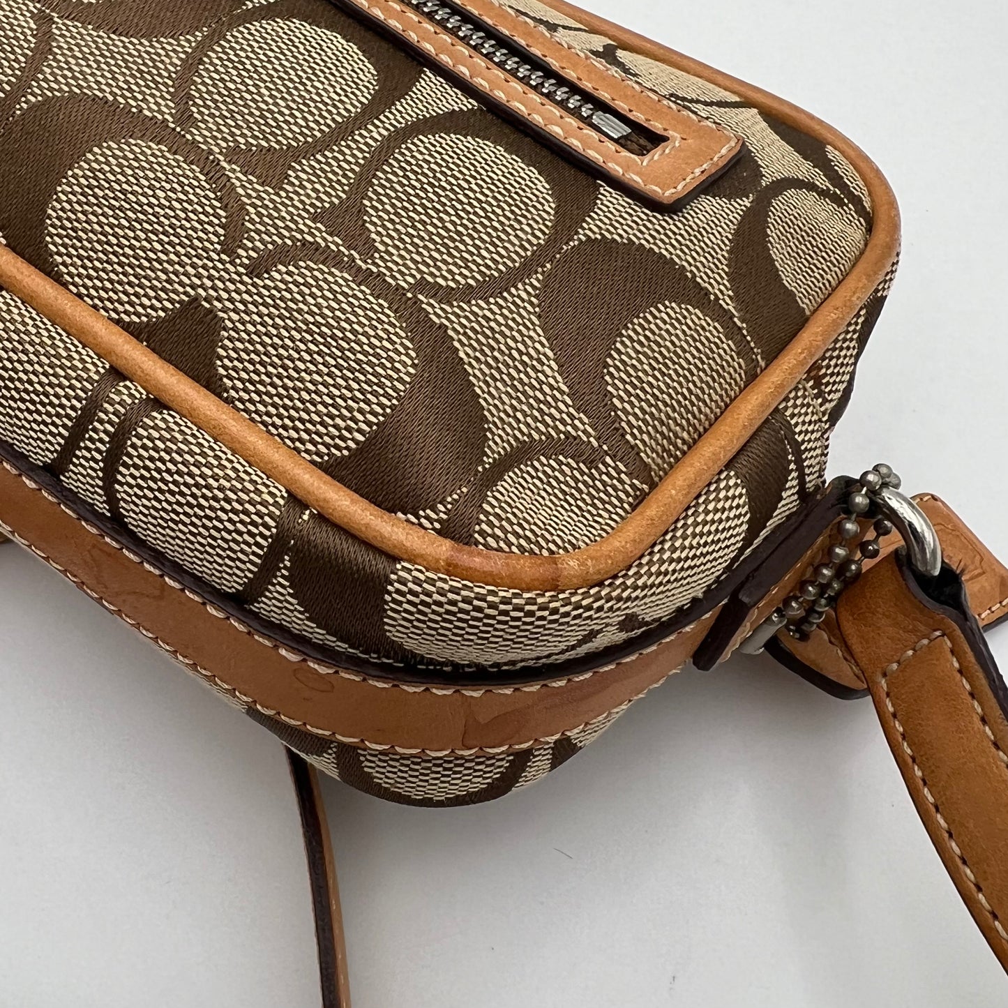 Coach Brown Signature Canvas and Leather Mini Crossbody