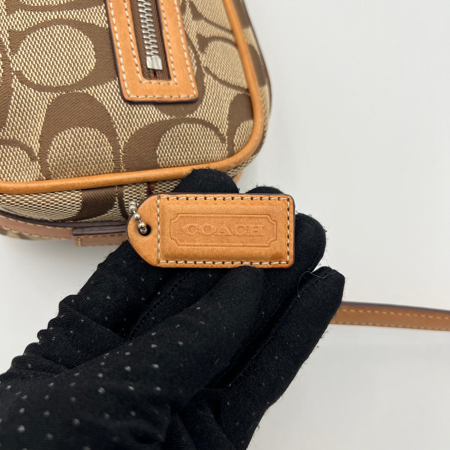 Coach Brown Signature Canvas and Leather Mini Crossbody