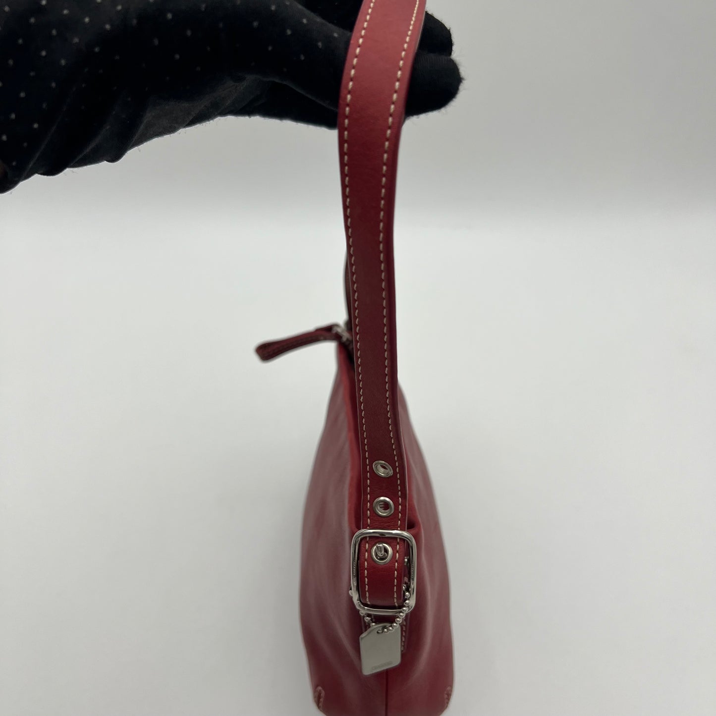 Coach Cherry Red Leather Mini Pochette