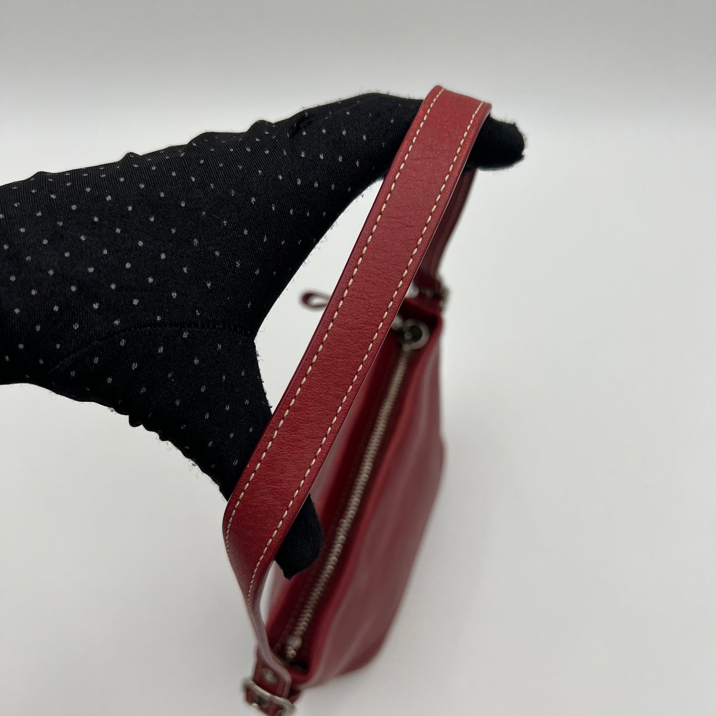 Coach Cherry Red Leather Mini Pochette