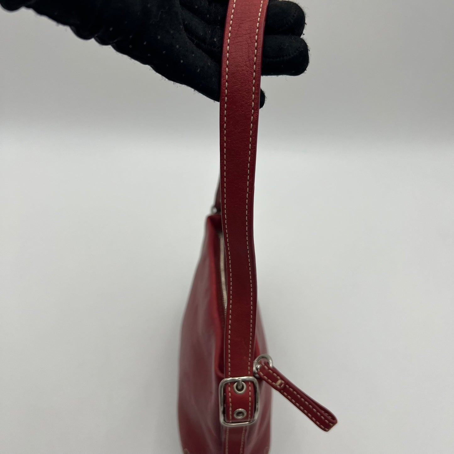 Coach Cherry Red Leather Mini Pochette
